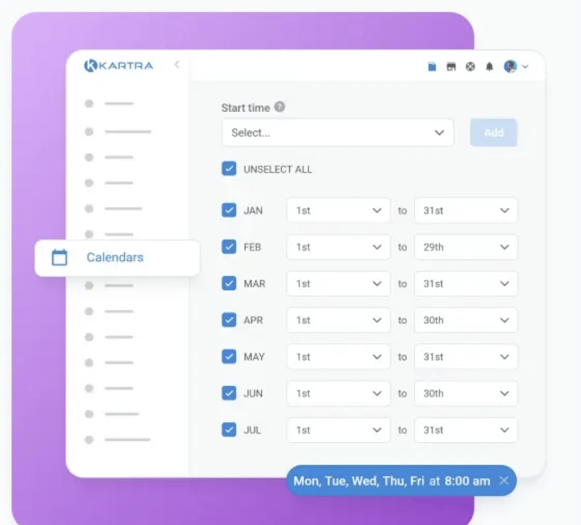calendare screenshot 